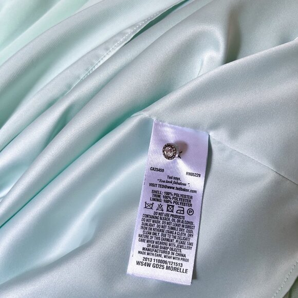 Ted Baker Size 1 (US 2) Mint Knee-Length Dress Short Sleeve - Picture 5 of 8